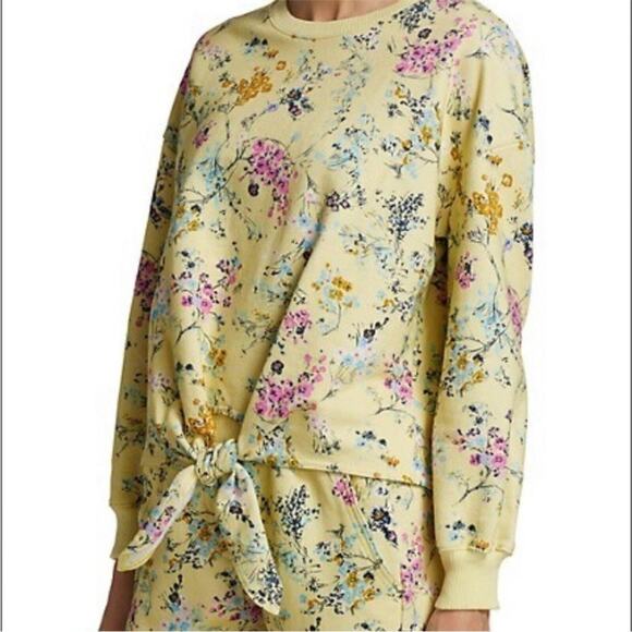 Cinq à Sept Parker Sakura *IN Yellow Floral Giles 2 Piece Set Small Top Joggers - Picture 1 of 16